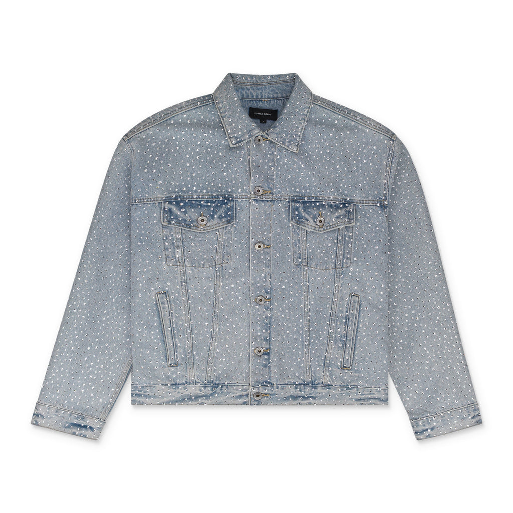 Light Indigo Crystal Galore Denim Jacket