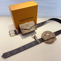 LOUIS VUITTON LV Daily Multi Pocket 30mm Belt Bag Light Brown Leather