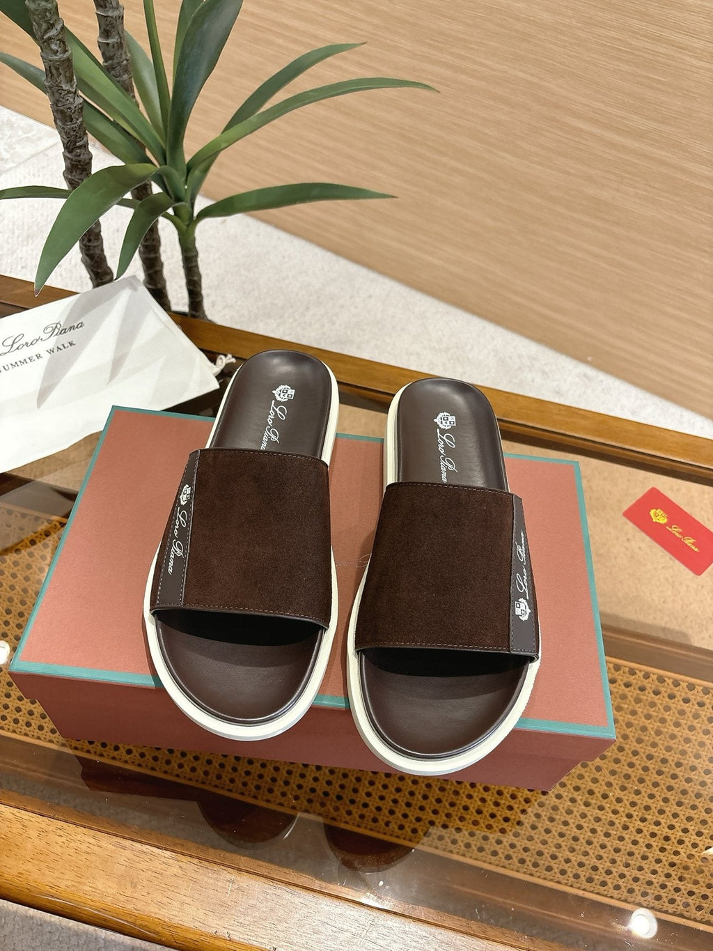 Loro Piana Wide-Strap Slide Sandals