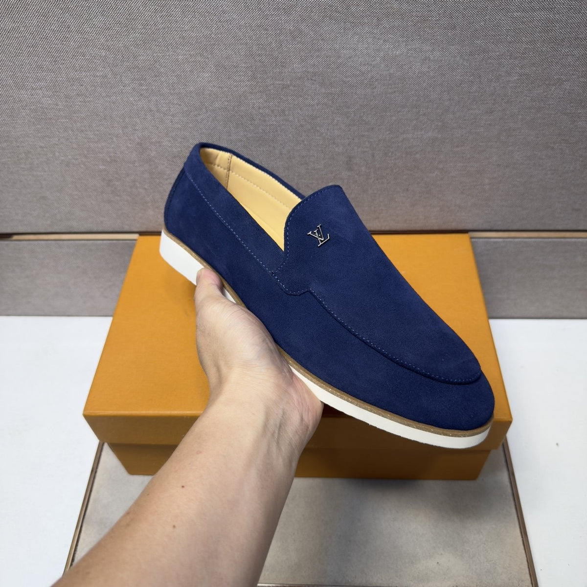 Louis Vuitton Men’s Textured Slip-On Loafers